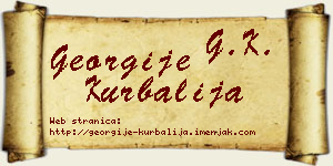 Georgije Kurbalija vizit kartica